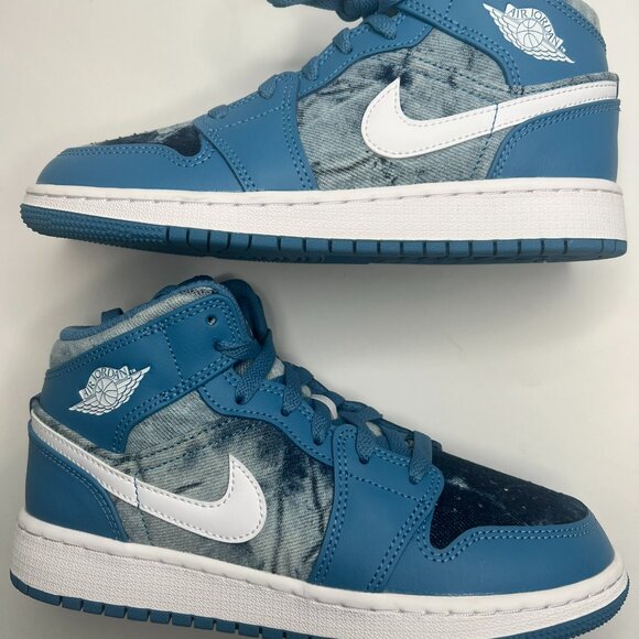 Jordan 1 Mid Washed Denim (GS) Size 4.5Y / 6W DM8951-400 - Picture 1 of 11